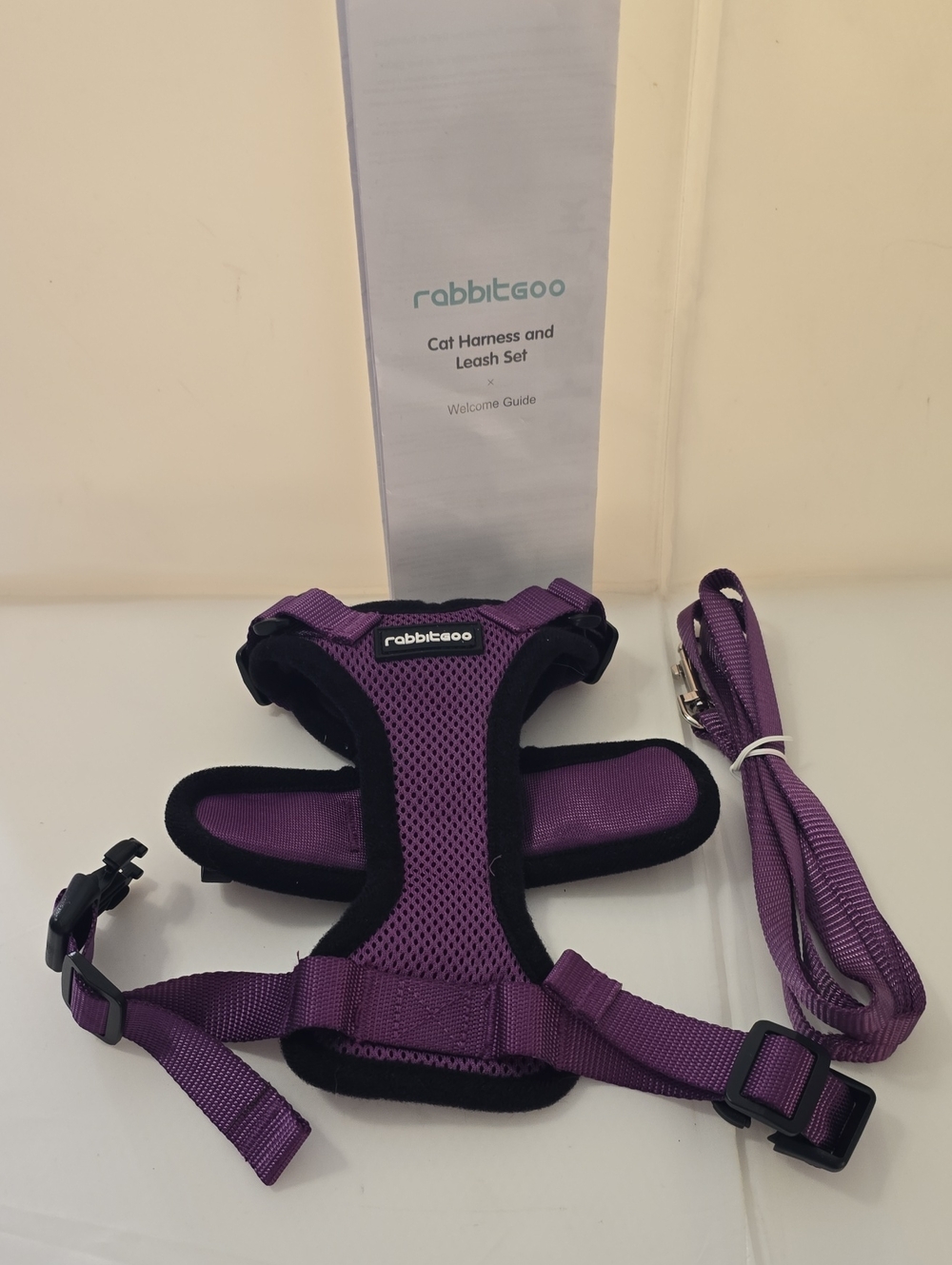 Rabbitgoo Cat Harness & Leash Set Purple XS Adjustable Vest